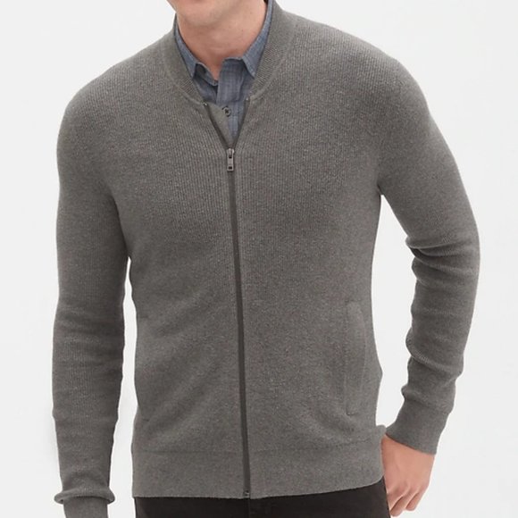 Banana Republic Other - Banana Republic Ribbed Bomber Sweater Jacket